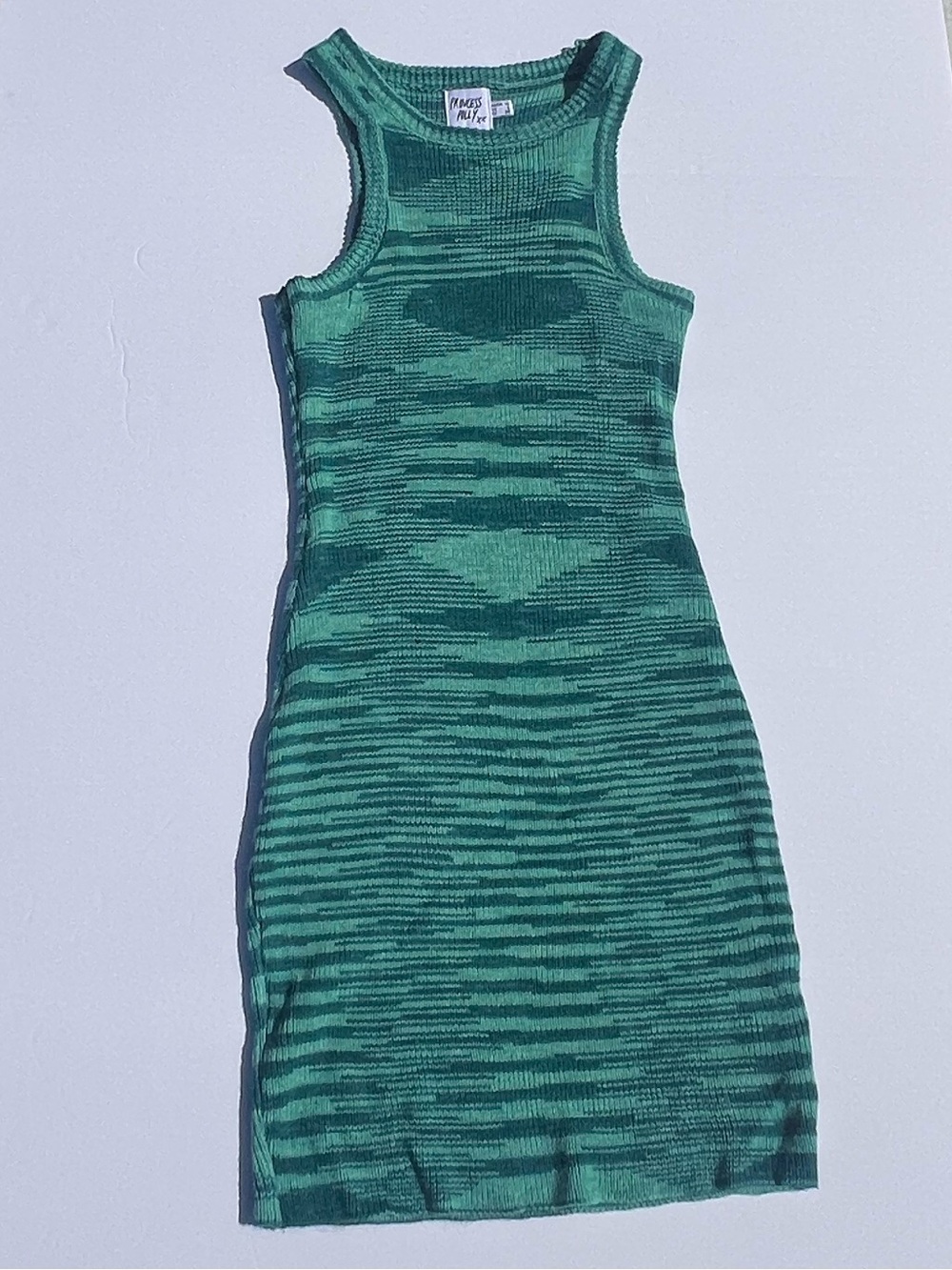 Princess Polly Green Striped Knit Tank Dress